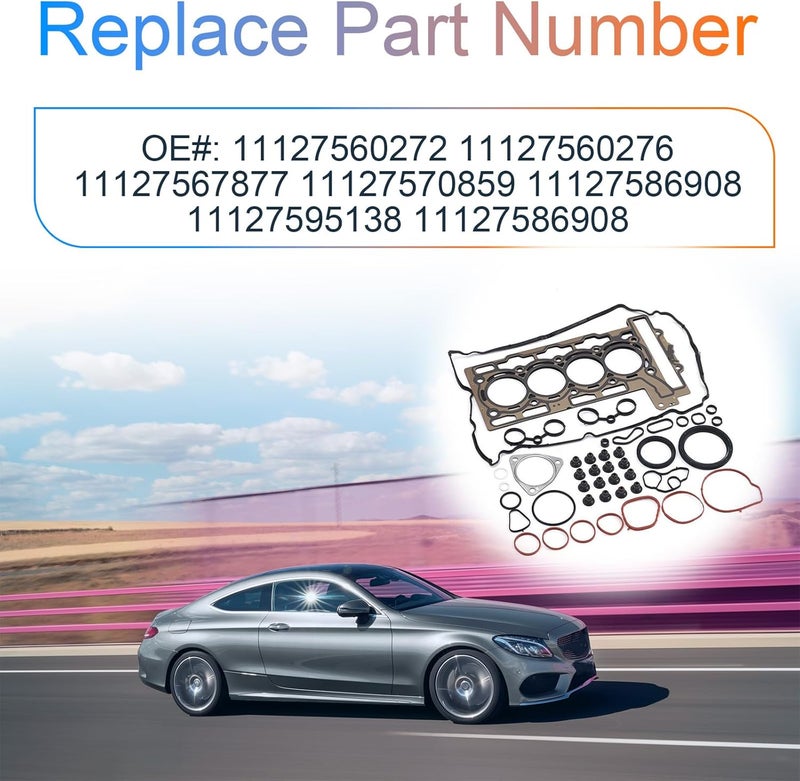 INGKAN Store طقم حشوات رأس أسطوانة محرك N14 يناسب ميني كوبر R55 R56 R57 2007 2008 2009 2010 2011 2012 محرك توربو N14B16 سعة 1.6 لتر OE 11127560272 11127560276 11127567877 11127570859 11127586908 - Image 3